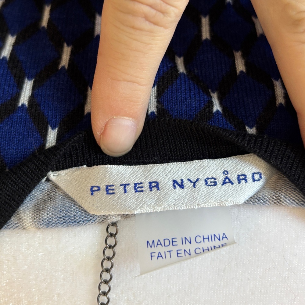 NWT Peter Nygard Blue Black Cardigan Sweater size M - Picture 5 of 5